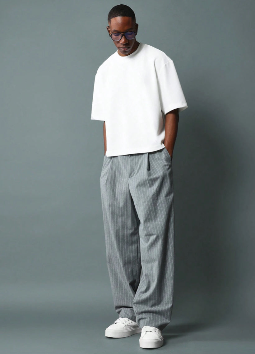 SUMWON CROP FIT TEXTURED SHORT SLEEVE JERSEY TEE